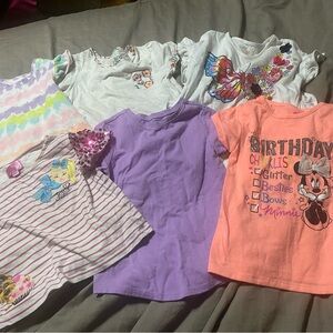 Kids Short Sleeve Tees Set of 6- Purple, Pink, and White